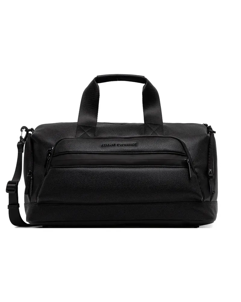 Armani Exchange logo-lettering holdall - Schwarz Schwarz