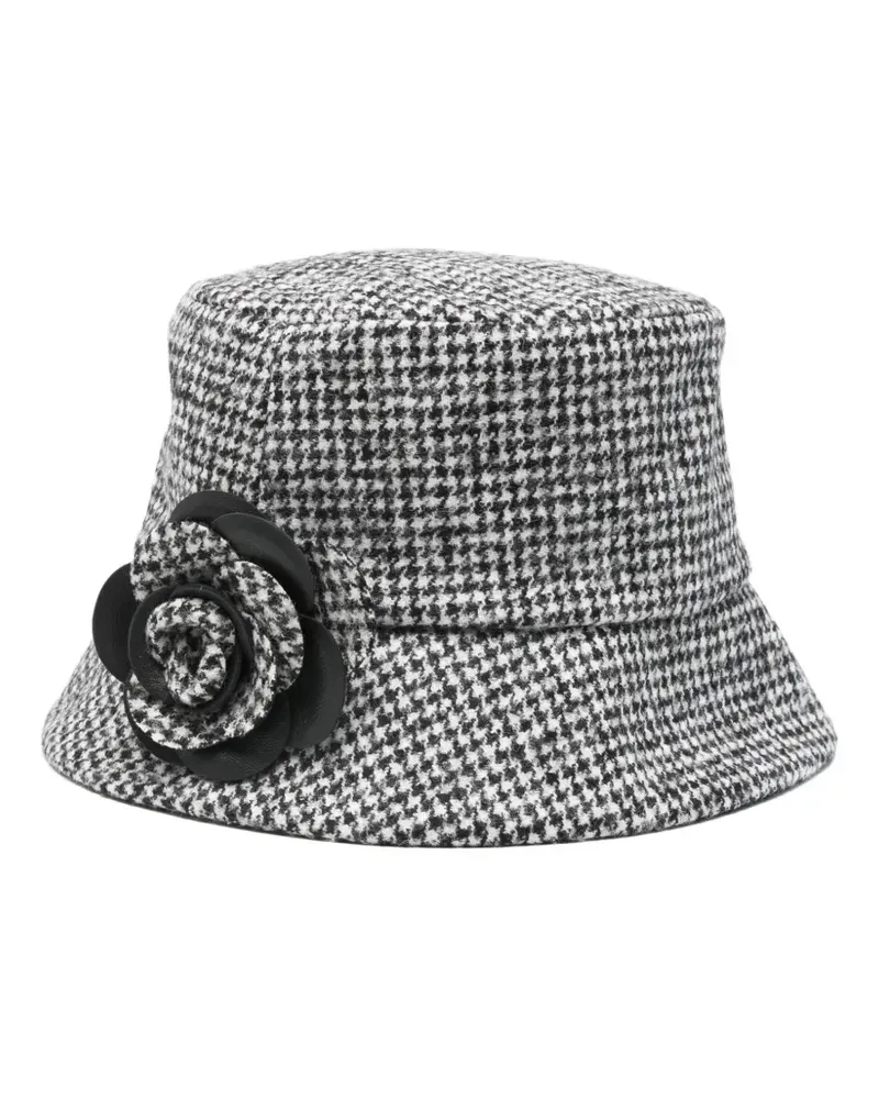 Ermanno Scervino Rose Hut mit Hahnentrittmuster - Grau Grau