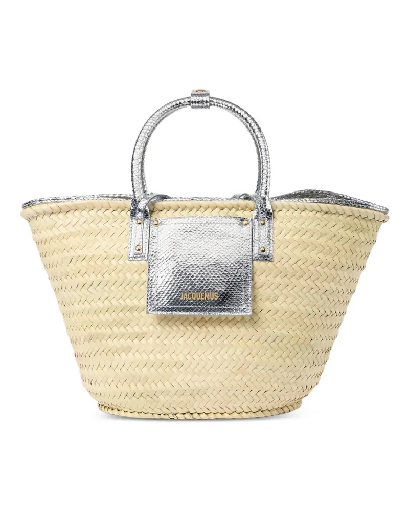 Jacquemus Le Panier Soli woven bucket bag - Silber Silber