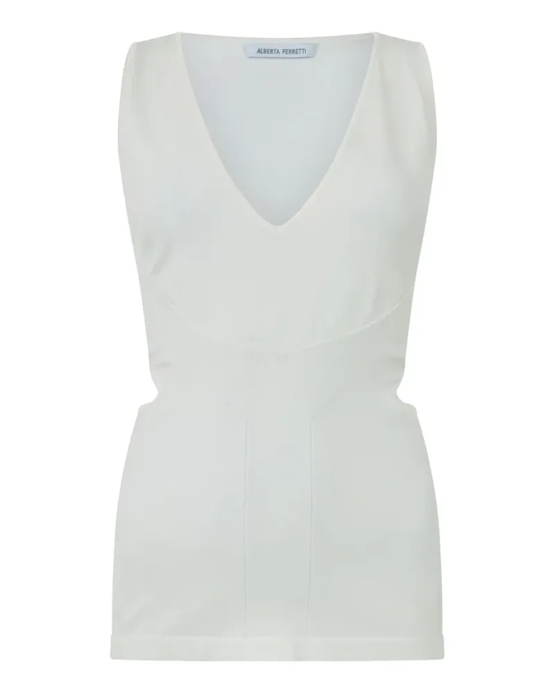 Alberta Ferretti Tanktop mit V-Ausschnitt - Weiß Weiß