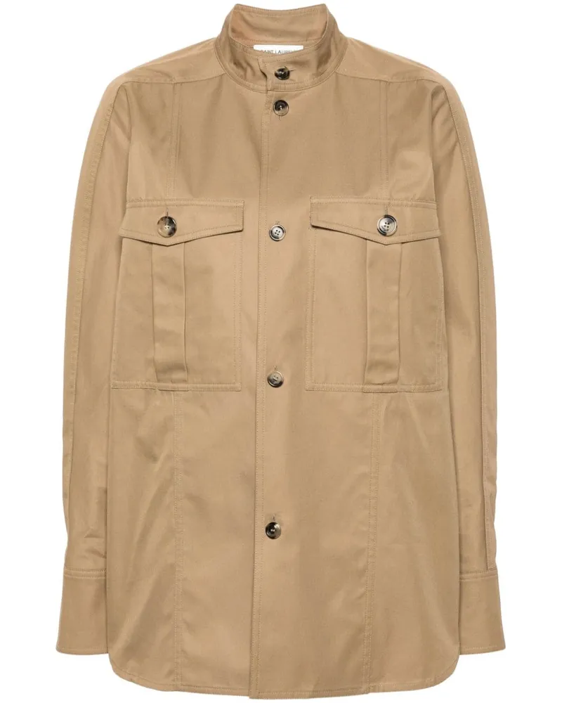 Saint Laurent Hemd aus Baumwoll-Twill - Nude Nude