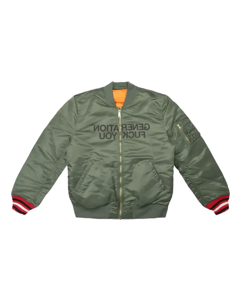 Supreme Being Reversible MA-1 text print Jacket - Grün Grün