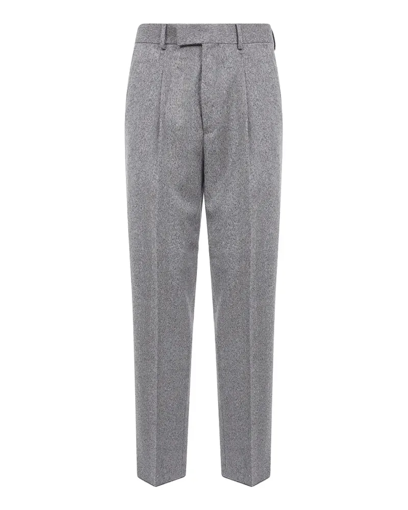 Ermenegildo Zegna Bundfaltenhose mit Fischgrätenmuster - Grau Grau