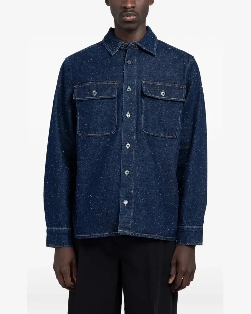 Minimum Albert flecked-texture shirt - Blau Blau