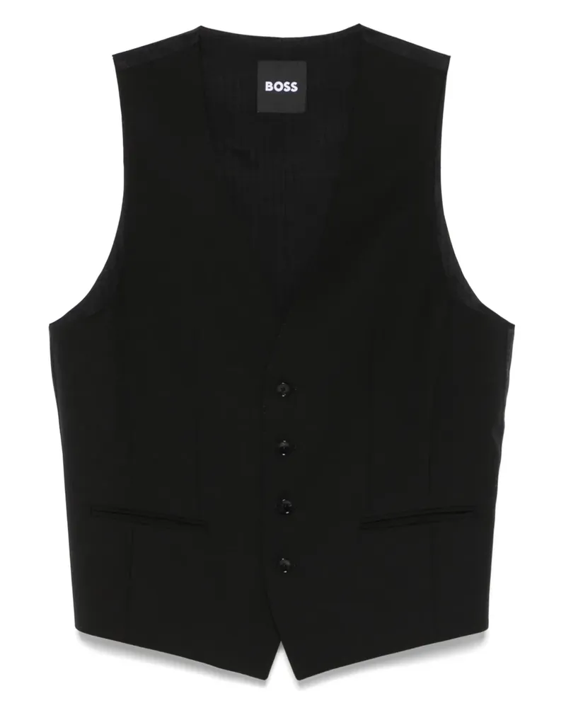 HUGO BOSS Weste aus Wolle - Schwarz Schwarz