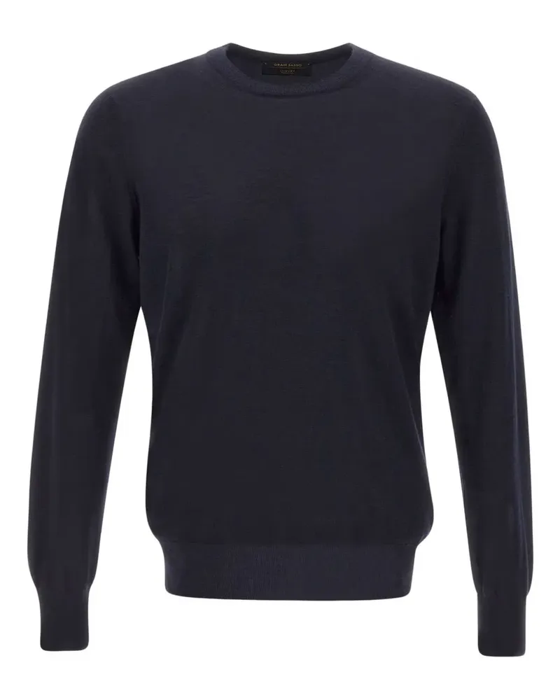 Gran Sasso Gerippter Pullover mit rundem Ausschnitt - Blau Blau