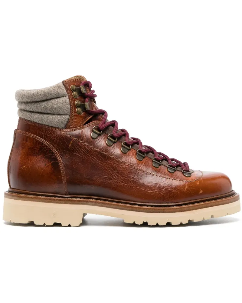 Brunello Cucinelli Schnürstiefel mit gepolstertem Knöchel - Braun Braun
