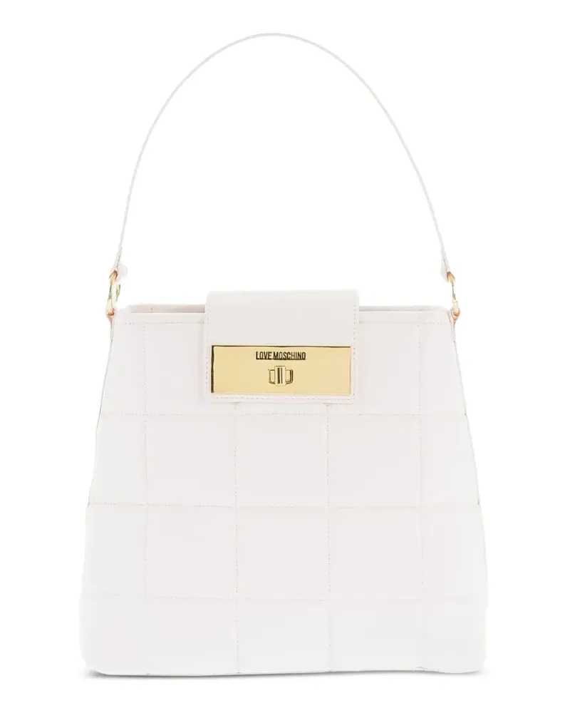 Moschino Gesteppte Tote Bag mit CC-Drehverschluss - Weiß Weiß
