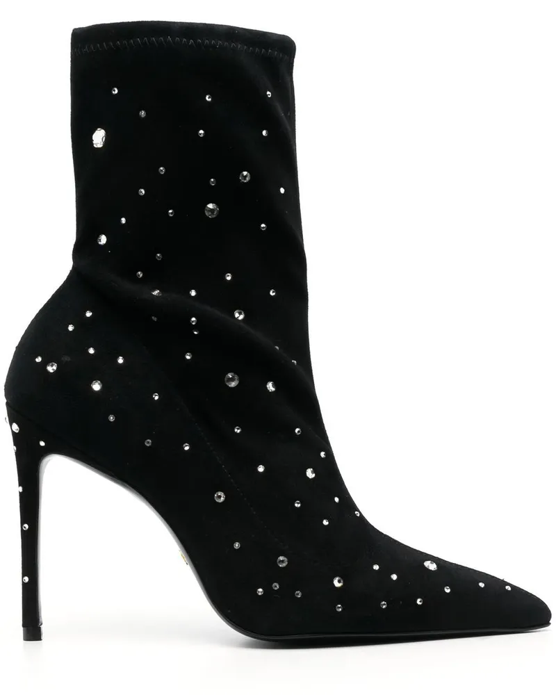 Stuart Weitzman Stiefeletten mit Kristallen 115mm - Schwarz Schwarz