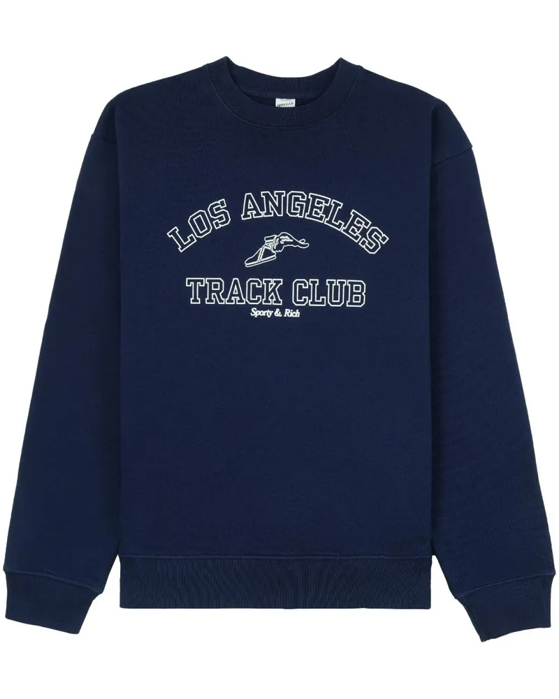 SPORTY & RICH Sweatshirt mit "Track Club"-Print - Blau Blau