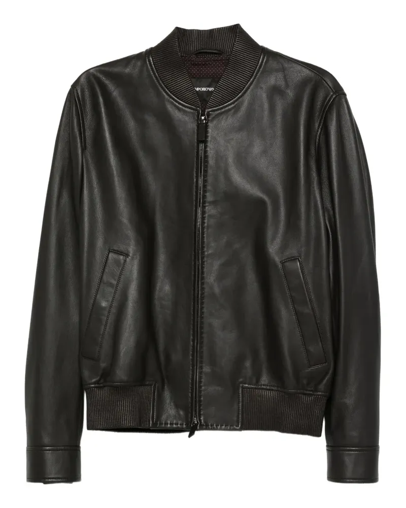 Emporio Armani Bomberjacke aus Leder - Braun Braun