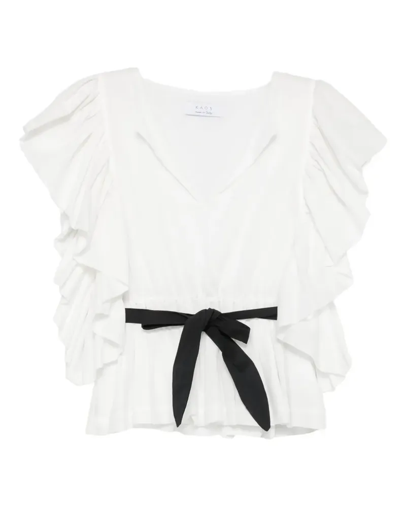 Kaos Bluse mit Gürtel - Weiß Weiß