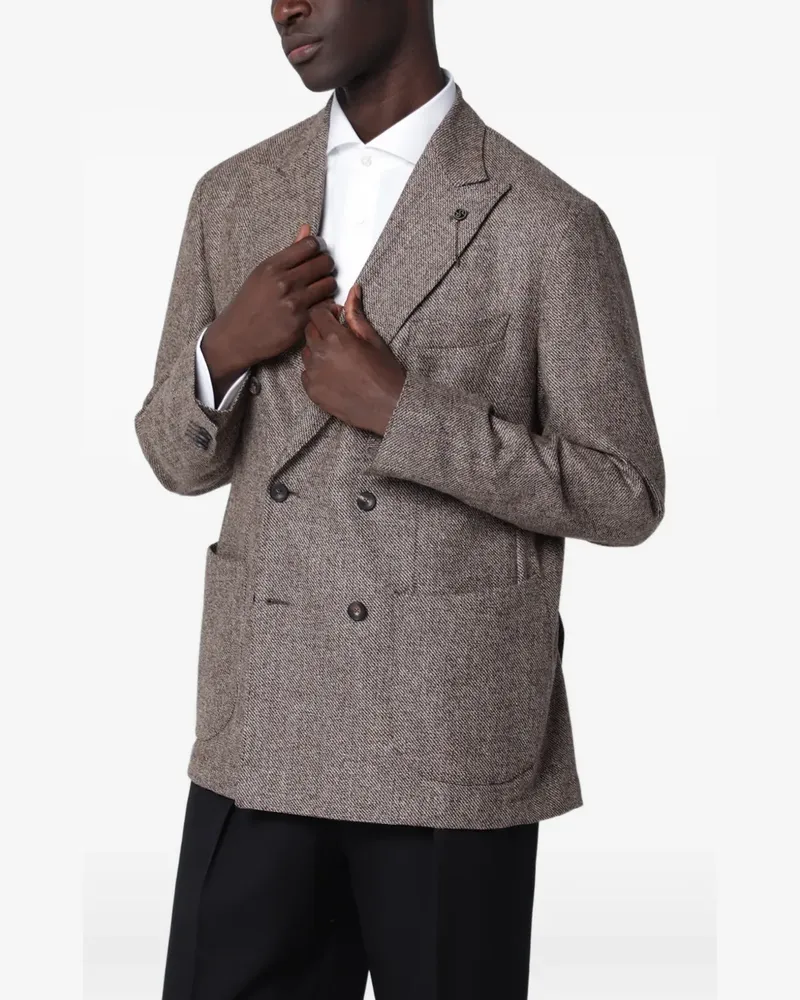 Biagio Santaniello Cabanjacke aus Tweed - Braun Braun