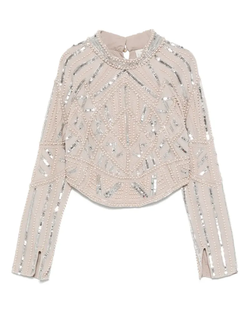 forte_forte Top mit Pailletten - Grau Grau