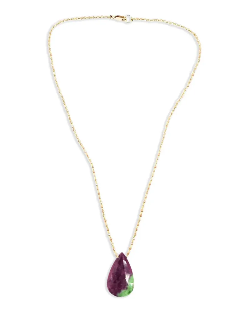 Madison ruby zoisite teardrop necklace - Gold Gold