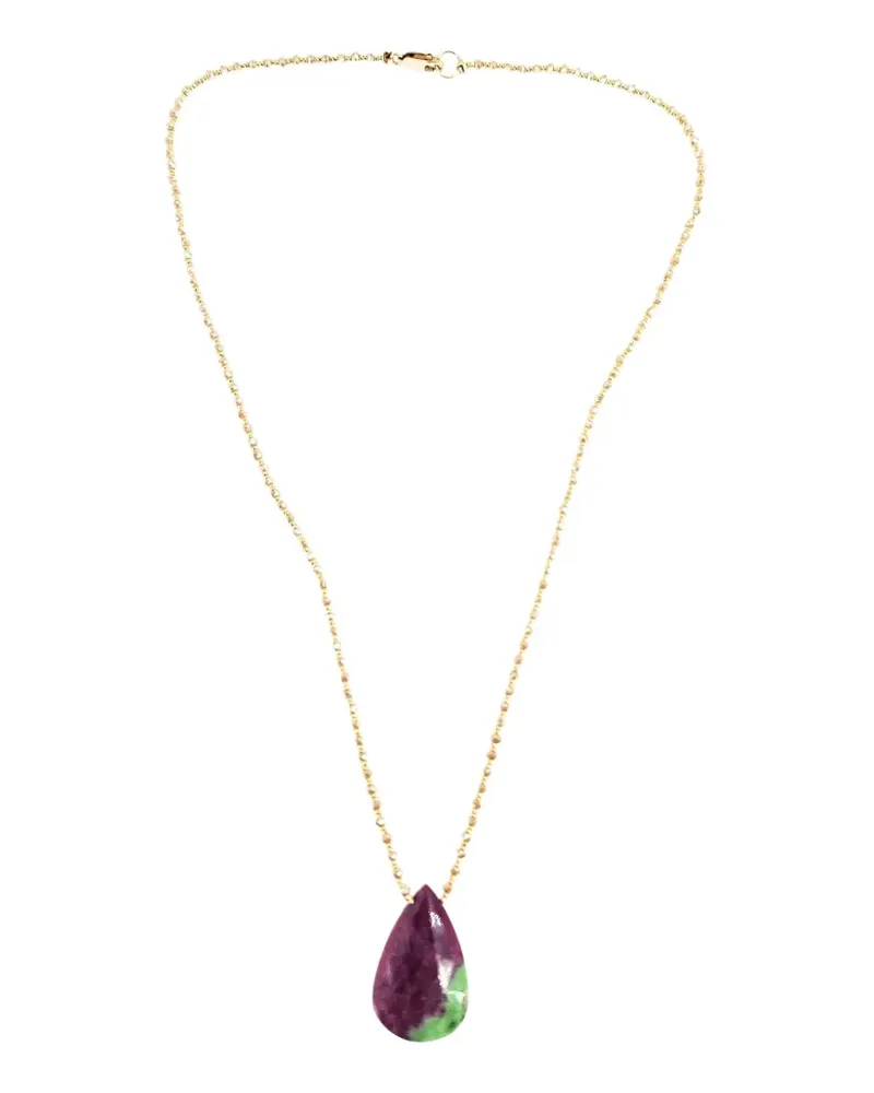 Madison ruby zoisite teardrop necklace - Gold Gold