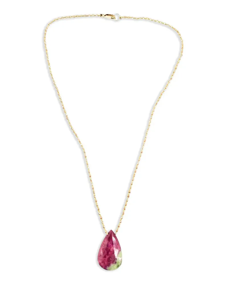 Madison ruby zoisite teardrop necklace - Gold Gold