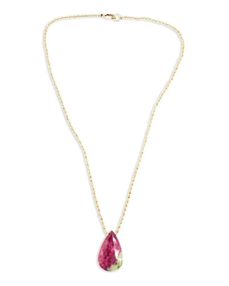 Madison ruby zoisite teardrop necklace - Gold Gold