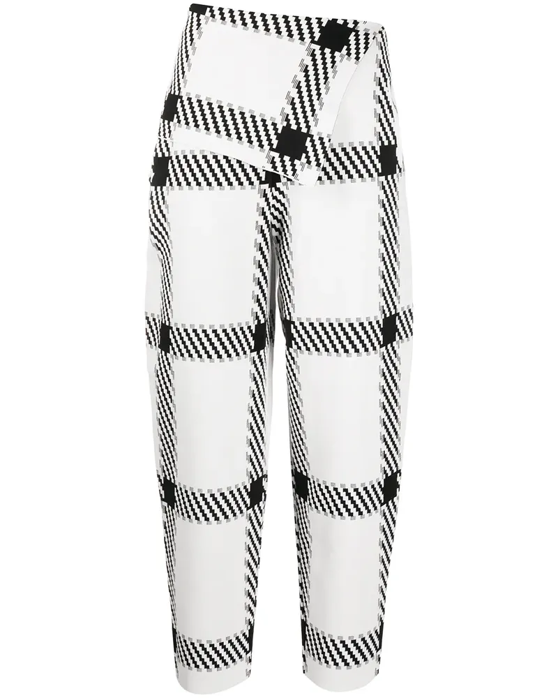 Stella McCartney Karierte Taillenhose - Weiß Weiß