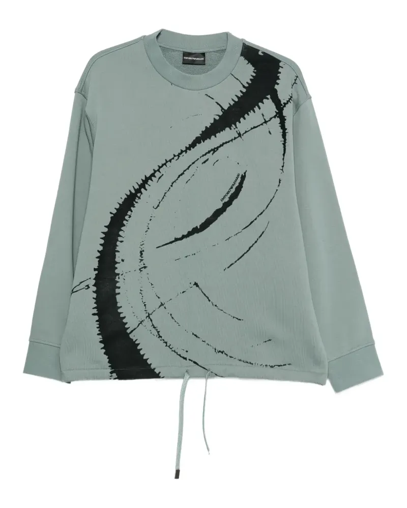 Emporio Armani abstract print drawstring sweatshirt - Grün Grün