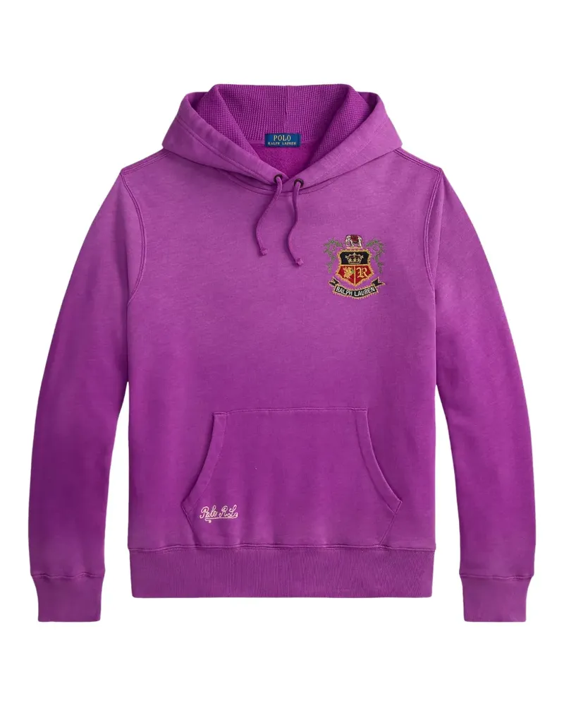 Ralph Lauren crest-embroidered hoodie - Violett Violett