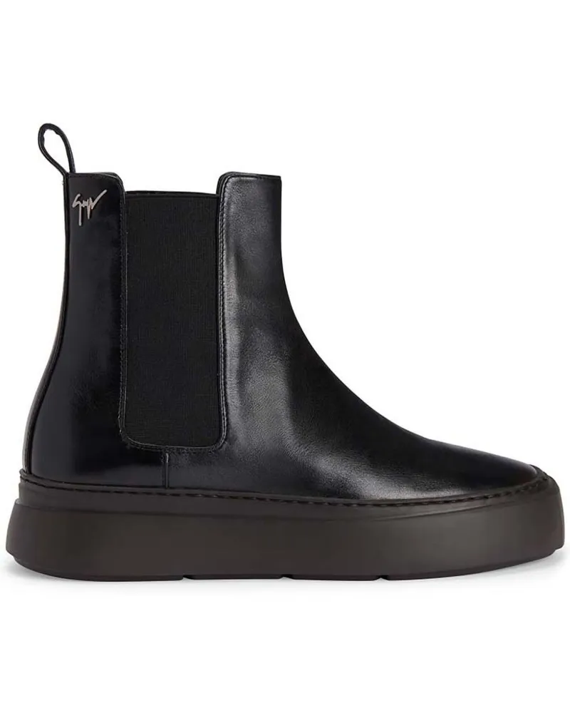 Giuseppe Zanotti Knöchelhohe Lederstiefel - Schwarz Schwarz