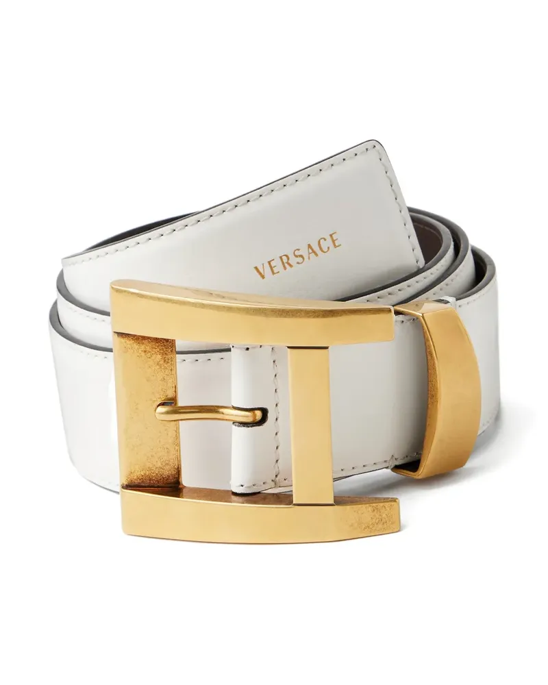 Versace leather belt 4cm - Weiß Weiß