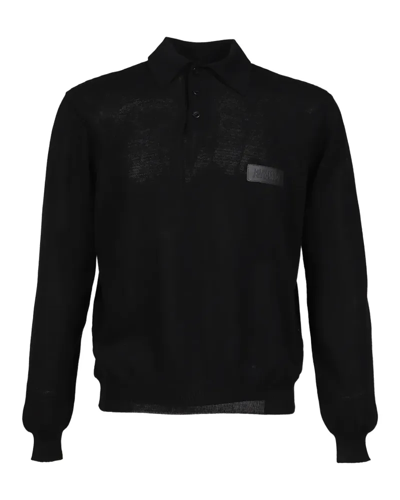 Magliano Polina Poloshirt mit Logo-Patch - Schwarz Schwarz