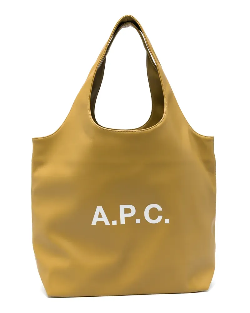 A.P.C. Shopper mit Logo-Print - Gelb Gelb