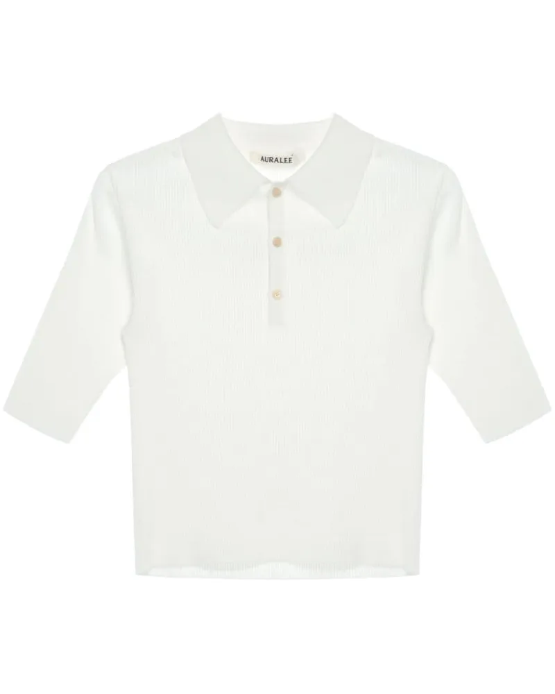 AURALEE Giza Poloshirt Weiß