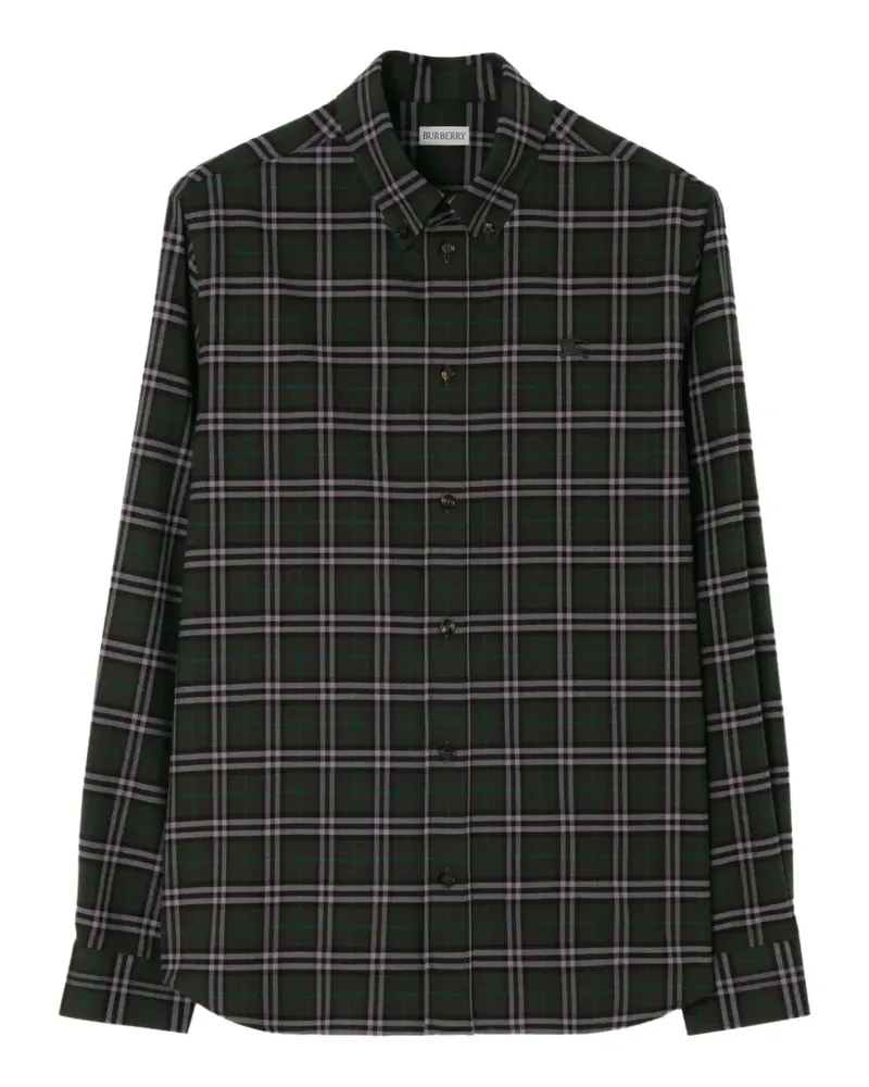 Burberry Hemd mit Karomuster und entspannter Passform - Grün Grün