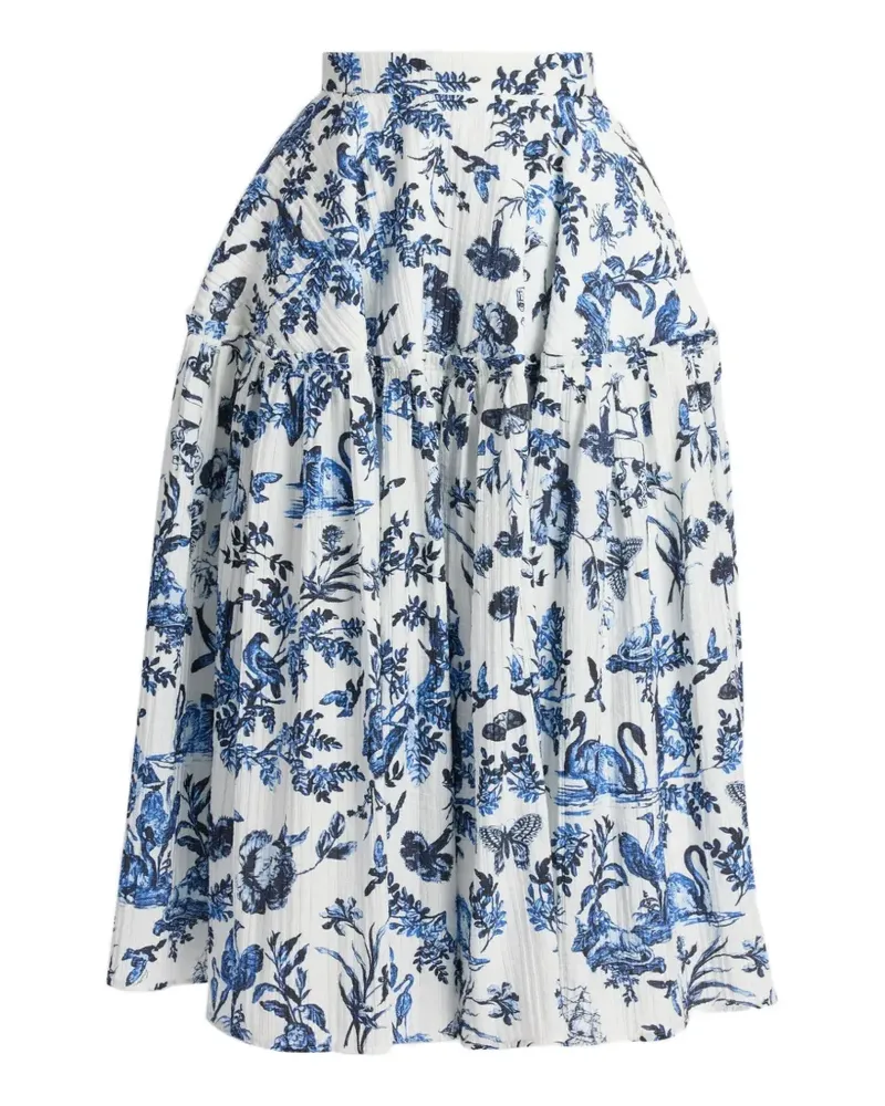 Erdem crinkled jacquard skirt - Blau Blau