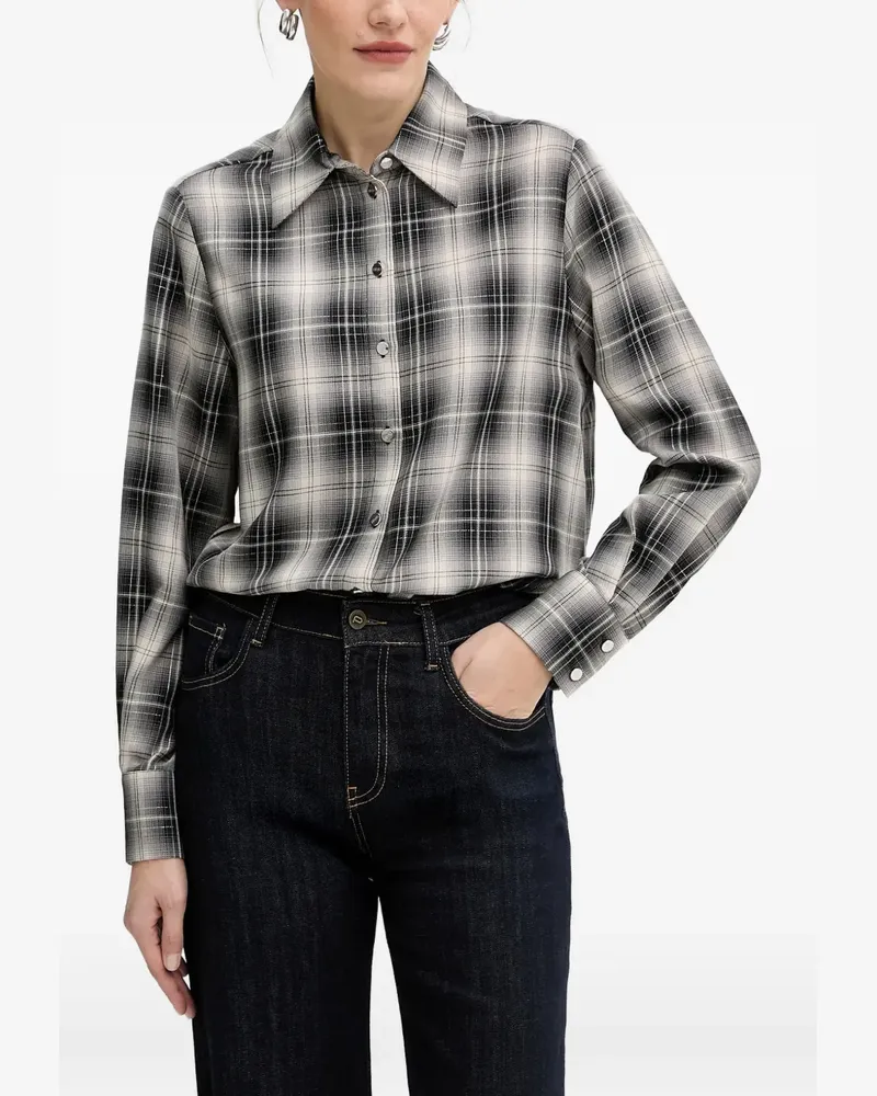 Liu Jo Kariertes Hemd - Schwarz Schwarz