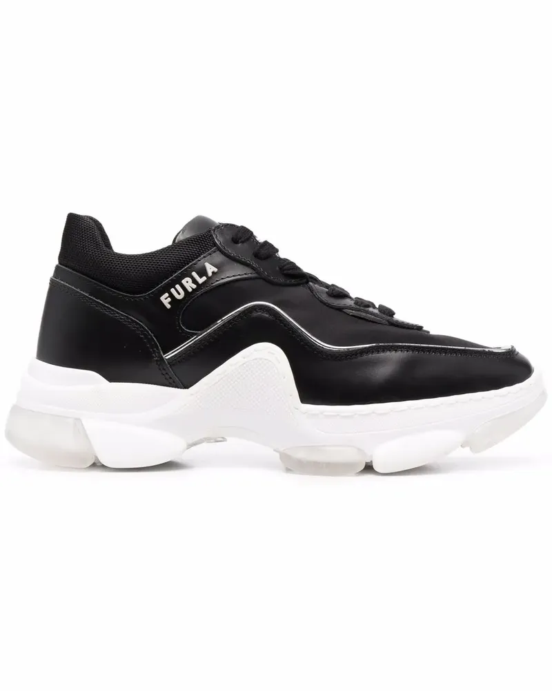 Furla Sneakers mit Logo - Schwarz Schwarz