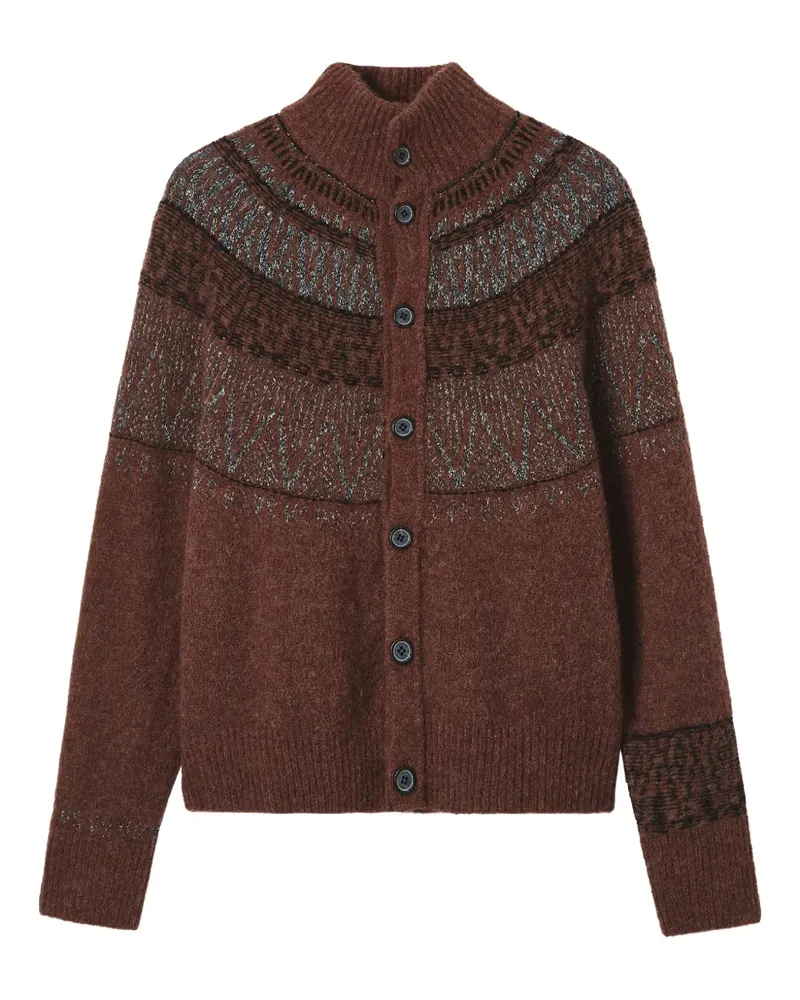 Yohji Yamamoto Cardigan mit Stehkragen - Braun Braun