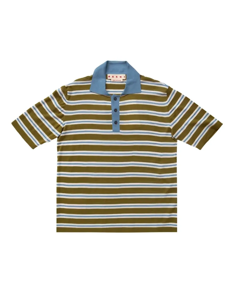 Marni Gestreiftes Poloshirt - Grün Grün