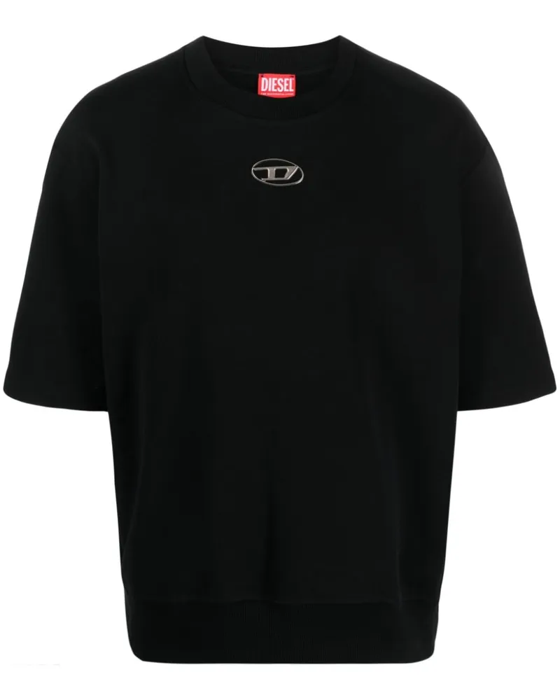 Diesel T-Shirt mit Oval D-Schild - Schwarz Schwarz