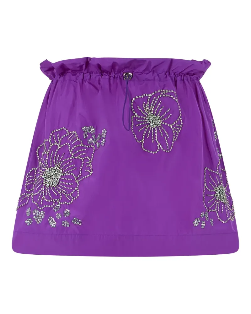 Des Phemmes crystal-embellished ruffled skirt - Violett Violett
