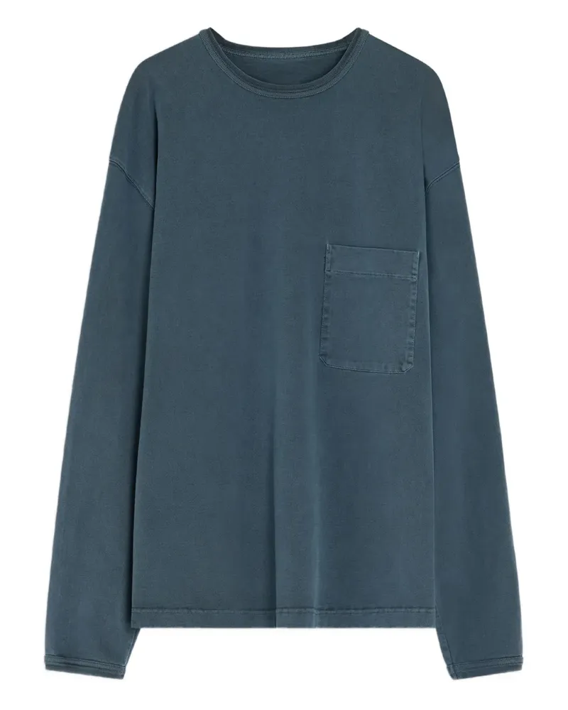 Christophe Lemaire Langarmshirt mit Tasche - BL807 STONE BLUE Bl807