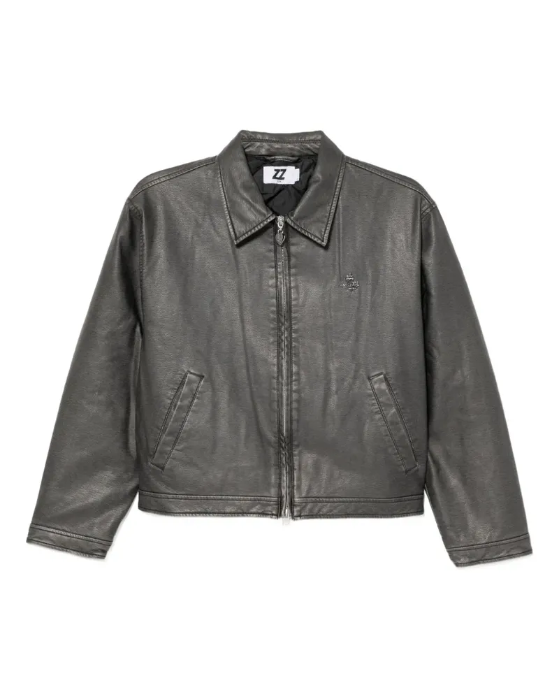 Izzue Jacke mit Logo-Schild - Schwarz Schwarz