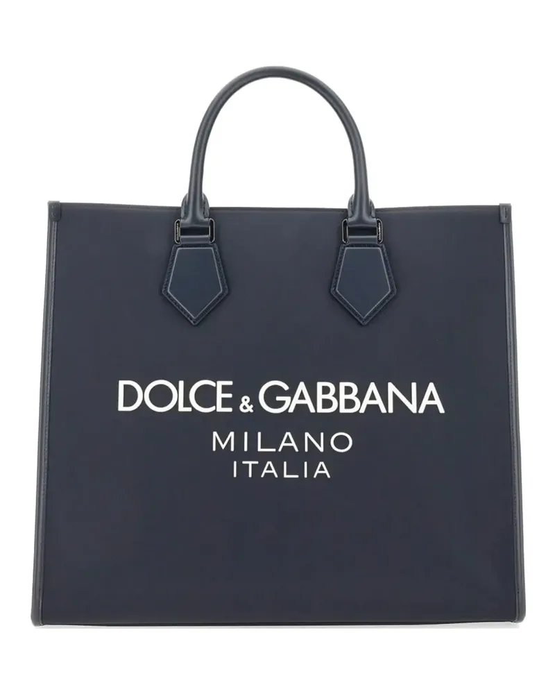 Dolce & Gabbana Handtasche mit Logo-Print - Blau Blau