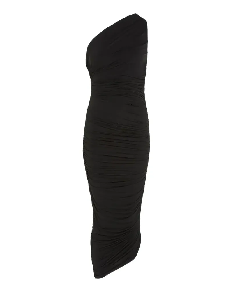 GAUGE81 Drapiertes One-Shoulder-Midikleid - Schwarz Schwarz