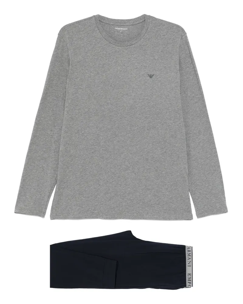 Emporio Armani Pyjama mit Logo-Print - Grün Grün