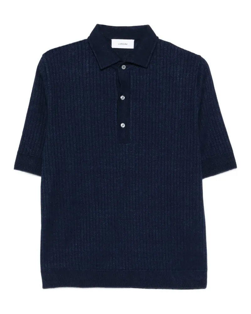 LARDINI buttoned ribbed polo shirt - Blau Blau