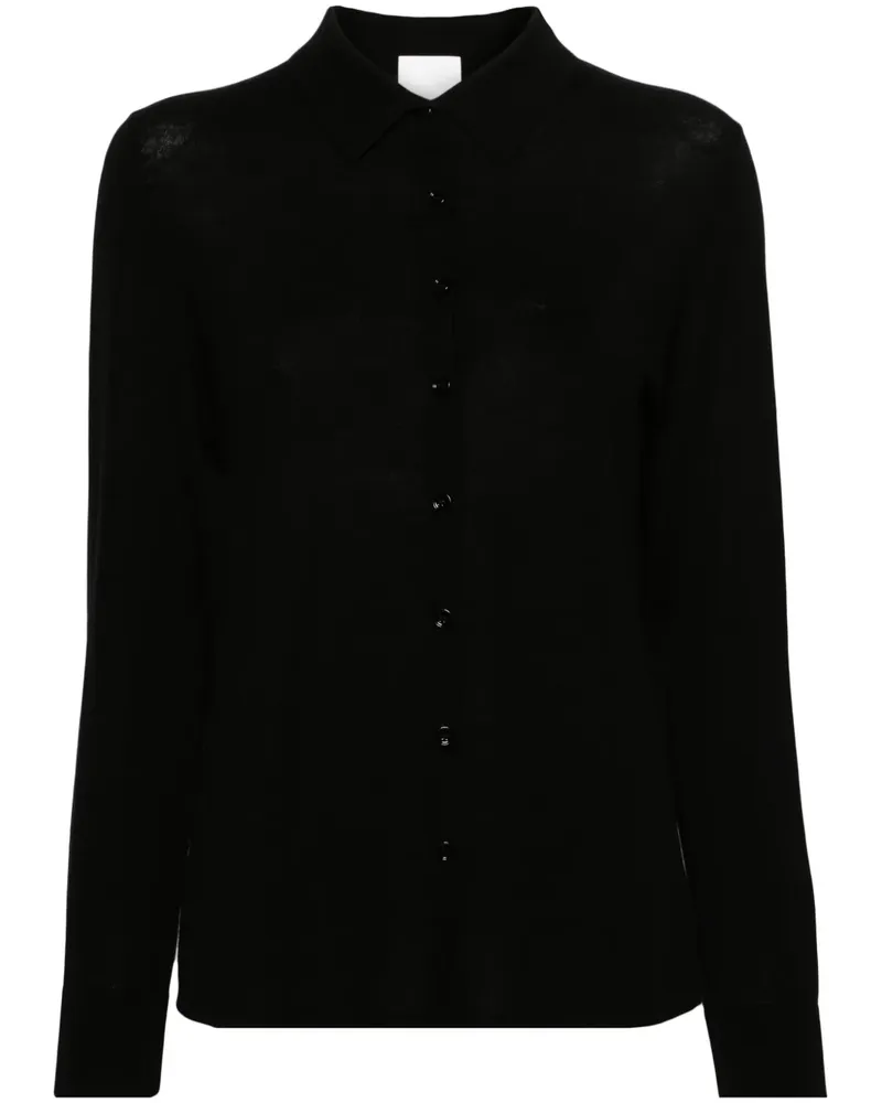 ALLUDE Gerippter Cardigan - Schwarz Schwarz