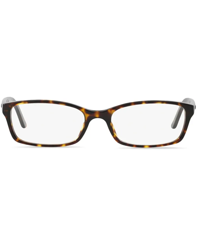 Burberry Eckige Brille mit Logo-Schild - Braun Braun