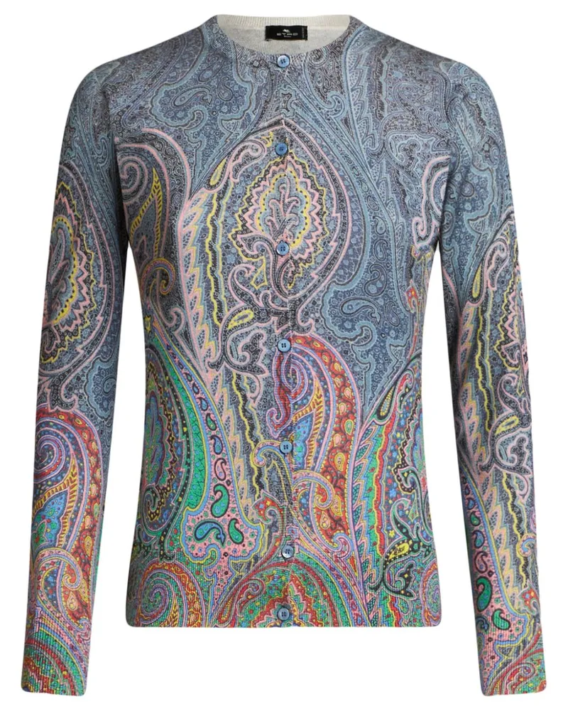 Etro Cardigan mit Paisley-Print - Blau Blau
