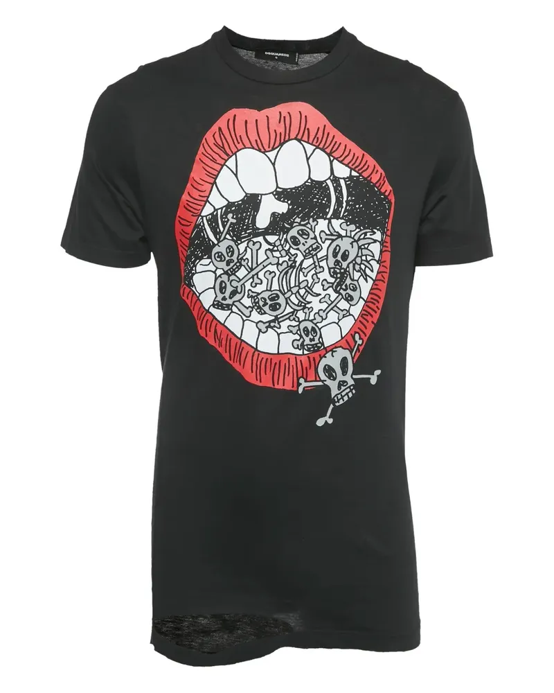 Dsquared2 T-Shirt mit grafischem Print - Schwarz Schwarz
