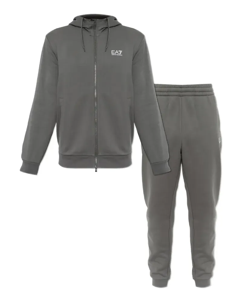 EA7 Jogginganzug mit Logo-Print - Grau Grau