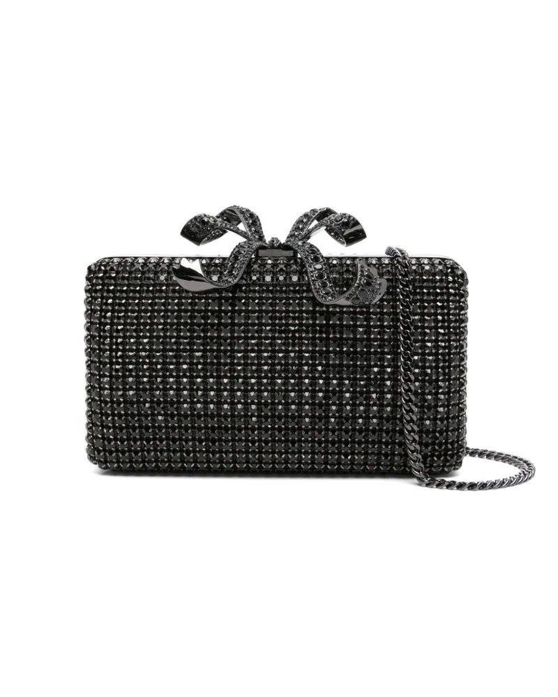 Self-Portrait Box-Clutch mit Kristallen - Schwarz Schwarz